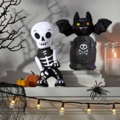Hyde & EEK! Boutique Animated Plush Bat on Tombstone Halloween Decorative Prop - Hyde & EEK! Boutique™
