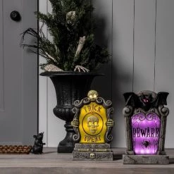 Hyde & EEK! Boutique Light Up "Trick or Treat" Blow Mold Tombstone Halloween Decorative Prop - Hyde & EEK! Boutique™