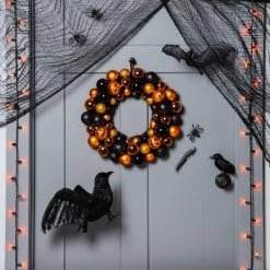 Hyde & EEK! Boutique Pumpkin Orange and Black Shatterproof Halloween Wreath - Hyde & EEK! Boutique™