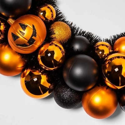 Hyde & EEK! Boutique Pumpkin Orange and Black Shatterproof Halloween Wreath - Hyde & EEK! Boutique™ 2 Hyde & EEK! Boutique Pumpkin Orange and Black Shatterproof Halloween Wreath - Hyde & EEK! Boutique™ - Image 2