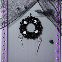 Hyde & EEK! Boutique Skull Black and White Shatterproof Halloween Wreath - Hyde & EEK! Boutique™