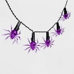 Hyde & EEK! Boutique 81" LED Incandescent Purple Spider Halloween String Lights - Hyde & EEK! Boutique™ -Halloween Decorations Sales Store unnamed file 1072