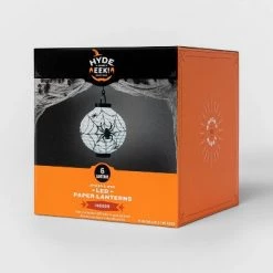 Hyde & EEK! Boutique Paper Lantern with Spider and Web Design Cool White LED Bulbs Halloween Party Decoration - Hyde & EEK! Boutique™ -Halloween Decorations Sales Store unnamed file 1078