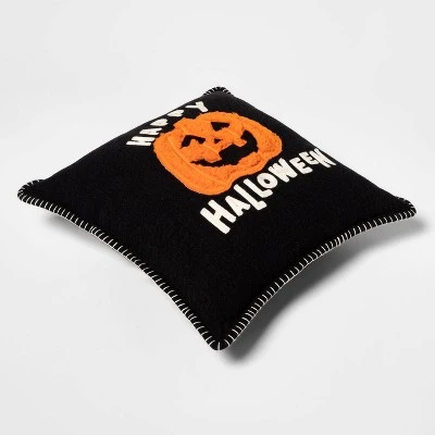 Hyde & EEK! Boutique Pumpkin Square Throw Pillow Black/Orange - Hyde & EEK! Boutique™ 2 Hyde & EEK! Boutique Pumpkin Square Throw Pillow Black/Orange - Hyde & EEK! Boutique™ - Image 2