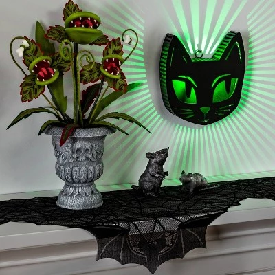 Hyde & EEK! Boutique 80" Bats Lace Mantel Scarf Halloween Decorative Prop - Hyde & EEK! Boutique™ 1 Hyde & EEK! Boutique 80" Bats Lace Mantel Scarf Halloween Decorative Prop - Hyde & EEK! Boutique™