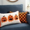 Hyde & EEK! Boutique Check Lumbar Throw Pillow Black/Orange - Hyde & EEK! Boutique™