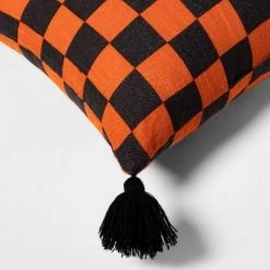 Hyde & EEK! Boutique Check Lumbar Throw Pillow Black/Orange - Hyde & EEK! Boutique™ -Halloween Decorations Sales Store unnamed file 1129