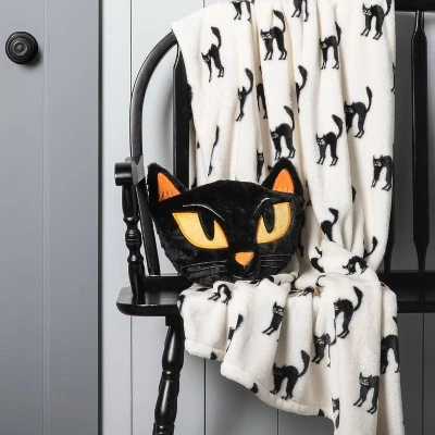 Hyde & EEK! Boutique Faux Fur Cat Throw Pillow Black - Hyde & EEK! Boutique™ 1 Hyde & EEK! Boutique Faux Fur Cat Throw Pillow Black - Hyde & EEK! Boutique™