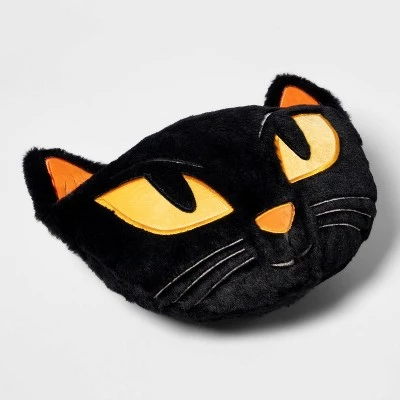 Hyde & EEK! Boutique Faux Fur Cat Throw Pillow Black - Hyde & EEK! Boutique™ 2 Hyde & EEK! Boutique Faux Fur Cat Throw Pillow Black - Hyde & EEK! Boutique™ - Image 2