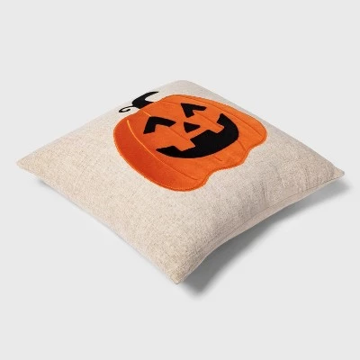 Hyde & EEK! Boutique Pumpkin Square Throw Pillow Ivory/Orange - Hyde & EEK! Boutique™ 2 Hyde & EEK! Boutique Pumpkin Square Throw Pillow Ivory/Orange - Hyde & EEK! Boutique™ - Image 2