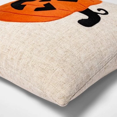 Hyde & EEK! Boutique Pumpkin Square Throw Pillow Ivory/Orange - Hyde & EEK! Boutique™ 3 Hyde & EEK! Boutique Pumpkin Square Throw Pillow Ivory/Orange - Hyde & EEK! Boutique™ - Image 3