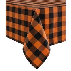 Farmhouse Living Fall Buffalo Check Tablecloth - Black/Orange - Elrene Home Fashions -Halloween Decorations Sales Store unnamed file 116