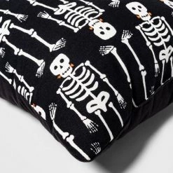Hyde & EEK! Boutique Skeleton Square Throw Pillow Black/Ivory - Hyde & EEK! Boutique™ -Halloween Decorations Sales Store unnamed file 1160