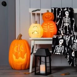Hyde & EEK! Boutique Light Up Double Stack Pumpkin Skeleton Halloween Decorative Prop - Hyde & EEK! Boutique™