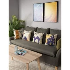 Juvale Set of 4 Fall Halloween Pillow Covers, 4 Spooky Designs, 18 x 18 in