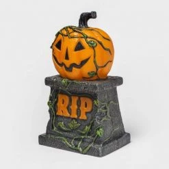 Hyde & EEK! Boutique Light Up Sculptural Pumpkin Blow Mold Tombstone Halloween Decorative Prop - Hyde & EEK! Boutique™