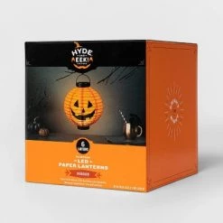 Hyde & EEK! Boutique Paper Lantern with Pumpkin Design Cool White LED Bulbs Halloween Party Decoration - Hyde & EEK! Boutique™ -Halloween Decorations Sales Store unnamed file 1329