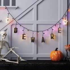 Hyde & EEK! Boutique 25ct LED "Beware" Halloween String Lights Orange/Purple - Hyde & EEK! Boutique™