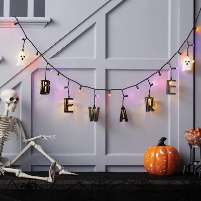 Hyde & EEK! Boutique 25ct LED "Beware" Halloween String Lights Orange/Purple - Hyde & EEK! Boutique™ 1 Hyde & EEK! Boutique 25ct LED "Beware" Halloween String Lights Orange/Purple - Hyde & EEK! Boutique™