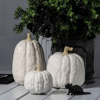 Hyde & EEK! Boutique Falloween Small Sheltered Porch Pumpkin White Halloween Decorative Sculpture - Hyde & EEK! Boutique™ 1 Hyde & EEK! Boutique Falloween Small Sheltered Porch Pumpkin White Halloween Decorative Sculpture - Hyde & EEK! Boutique™
