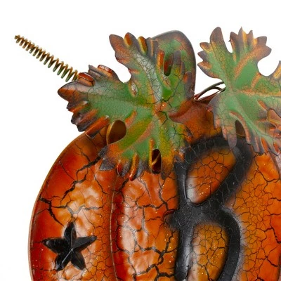 Northlight 33" Orange and Black Stacked Pumpkins Outdoor Halloween Decoration 3 Northlight 33" Orange and Black Stacked Pumpkins Outdoor Halloween Decoration - Image 3