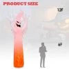 Costway 12 Ft Halloween Inflatable Ghost Yard Decoration w/ Built-in LED Lights