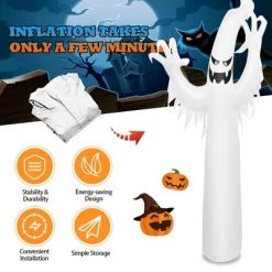 Costway 12 Ft Halloween Inflatable Ghost Yard Decoration w/ Built-in LED Lights -Halloween Decorations Sales Store unnamed file 1471