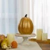 Northlight Orange and Gold Diamond Patterned Halloween Pumpkin Tabletop Decoration