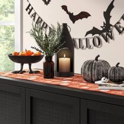 Small Halloween Marble Glass Pumpkin Black - Threshold™
