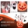 Costway 6 FT Inflatable Halloween Three White Ghosts with Pumpkin Decor w/ Rotating Lamp