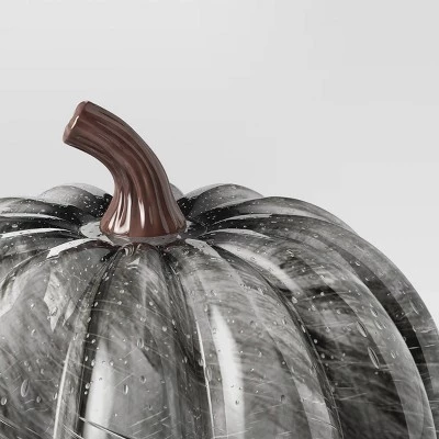 Large Halloween Ceramic Marble Glass Pumpkin Black - Threshold™ 2 Large Halloween Ceramic Marble Glass Pumpkin Black - Threshold™ - Image 2