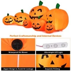 Costway 7.5' Halloween Inflatable 7 Pumpkins Patch W/LED Light Outdoor Garden Decoration -Halloween Decorations Sales Store unnamed file 1512