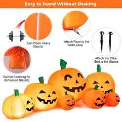 Costway 7.5' Halloween Inflatable 7 Pumpkins Patch W/LED Light Outdoor Garden Decoration -Halloween Decorations Sales Store unnamed file 1513