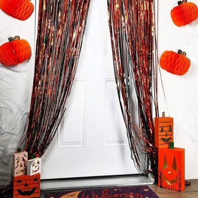 Blue Panda 4-Pack Halloween Party Decorations, Foil Fringe Door Curtains (2 Colors, 35 x 93 in) 1 Blue Panda 4-Pack Halloween Party Decorations, Foil Fringe Door Curtains (2 Colors, 35 x 93 in)