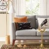 Embroidered Bats Velvet Lumbar Throw Pillow Black/Almond - Threshold™