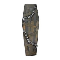 Northlight 63" Animated and Musical Chained Shaking Coffin Halloween Decoration - Brown/Black