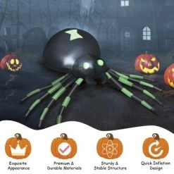 Costway 6FT Halloween Inflatable Blow-Up Spider w/ LED Lights Outdoor Yard Decoration -Halloween Decorations Sales Store unnamed file 1591