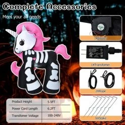 Costway 5.5 FT Halloween Inflatable Skeleton Unicorn Blow Up Yard Decoration -Halloween Decorations Sales Store unnamed file 1605