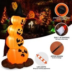 Costway 6.8FT Halloween Inflatable Pumpkin Combo Blow up Pumpkins w/ Witch’s Hat -Halloween Decorations Sales Store unnamed file 1614