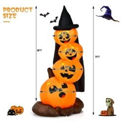 Costway 6.8FT Halloween Inflatable Pumpkin Combo Blow up Pumpkins w/ Witch’s Hat -Halloween Decorations Sales Store unnamed file 1616