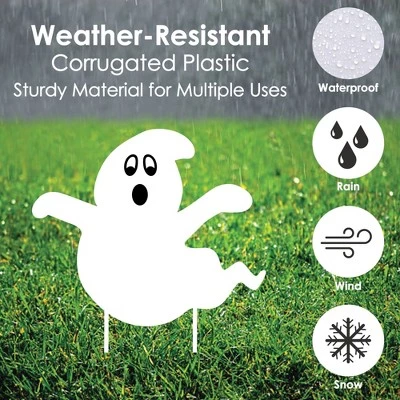 Big Dot of Happiness Spooky Ghost - Ghost Shape Lawn Decoration Signs - Outdoor Halloween Yard Decorations - 10 Piece 3 Big Dot of Happiness Spooky Ghost - Ghost Shape Lawn Decoration Signs - Outdoor Halloween Yard Decorations - 10 Piece - Image 3