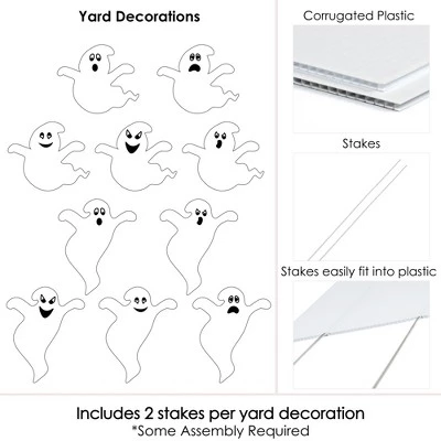 Big Dot of Happiness Spooky Ghost - Ghost Shape Lawn Decoration Signs - Outdoor Halloween Yard Decorations - 10 Piece 4 Big Dot of Happiness Spooky Ghost - Ghost Shape Lawn Decoration Signs - Outdoor Halloween Yard Decorations - 10 Piece - Image 4