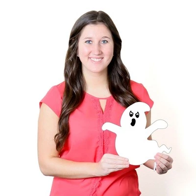 Big Dot of Happiness Spooky Ghost - Ghost Shape Lawn Decoration Signs - Outdoor Halloween Yard Decorations - 10 Piece 6 Big Dot of Happiness Spooky Ghost - Ghost Shape Lawn Decoration Signs - Outdoor Halloween Yard Decorations - 10 Piece - Image 6