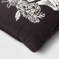 Woven Skull Square Throw Pillow Black/Almond - Threshold™ 6 Woven Skull Square Throw Pillow Black/Almond - Threshold™ -Halloween Decorations Sales Store unnamed file 1654