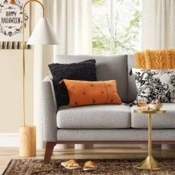 Embroidered Spider Lumbar Throw Pillow Orange/Black - Threshold™