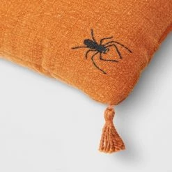 Embroidered Spider Lumbar Throw Pillow Orange/Black - Threshold™ -Halloween Decorations Sales Store unnamed file 1661