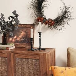 Small Leaves Arrangement Artificial Plant Black - Threshold™