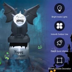 Costway 8.2 FT Halloween Inflatable Gravestone w/ Gargoyle Yard Decoration w/LED Lights -Halloween Decorations Sales Store unnamed file 1688