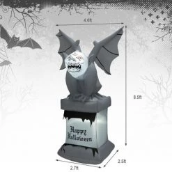 Costway 8.2 FT Halloween Inflatable Gravestone w/ Gargoyle Yard Decoration w/LED Lights -Halloween Decorations Sales Store unnamed file 1691