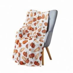 Kate Aurora Fall Autumn Pumpkins & A-Corns Ultra Soft & Plush Oversized Accent Throw Blanket - 50 In. W X 70 In. L